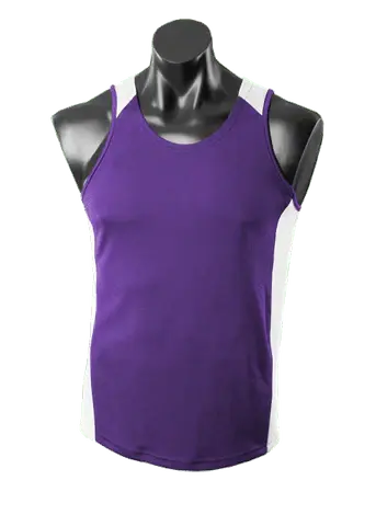 Aussie Pacific Premier Singlet 1101 Casual Wear Aussie Pacific Purple/White S